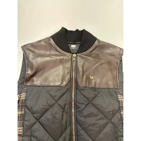 Givenchy Plaid Down Quilted Vest Full-Zip Pockets Black/Multicolor Mens Size 52 - Picture 5 of 16